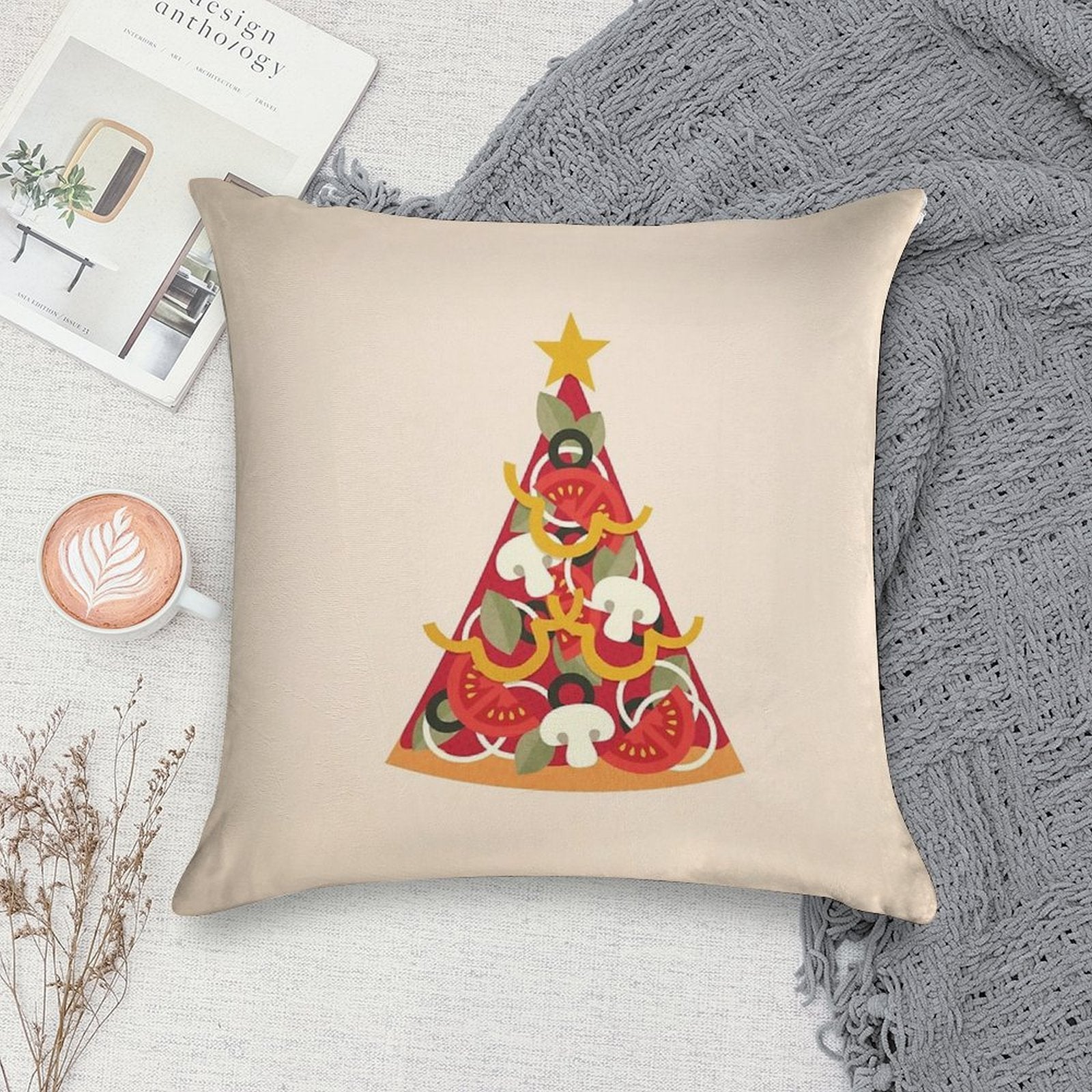 Pizza on Earth - Vegetarian Version Soft Skin-Friendly Throw Pillow
