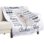 Bichon Frise Traits Easy Care Throw Blanket