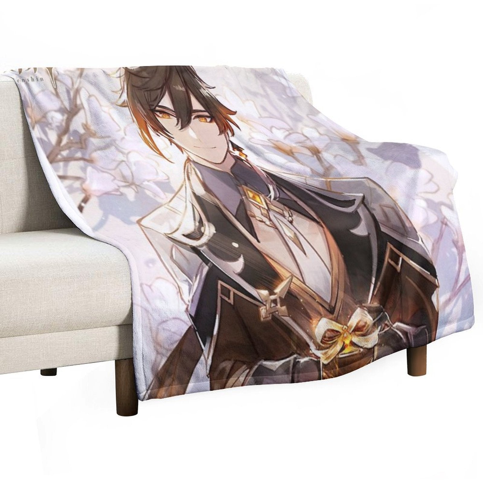 Genshin Impact - Zhongli Valentine Official Artwork 2021 Lightweight Throw Blanket