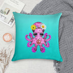 Cute Pink Baby Octopus Hippie Soft Multiple Sizes Throw Pillow