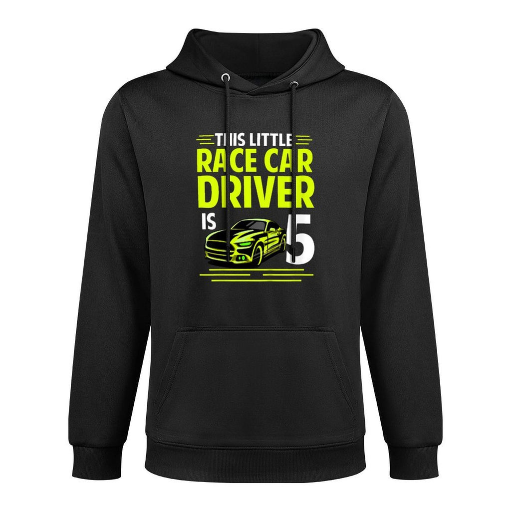 Kids Race Car 5 Years Old Birthday Kid Racing Car 5th B-Day Kangaroo Pocket Hoodie