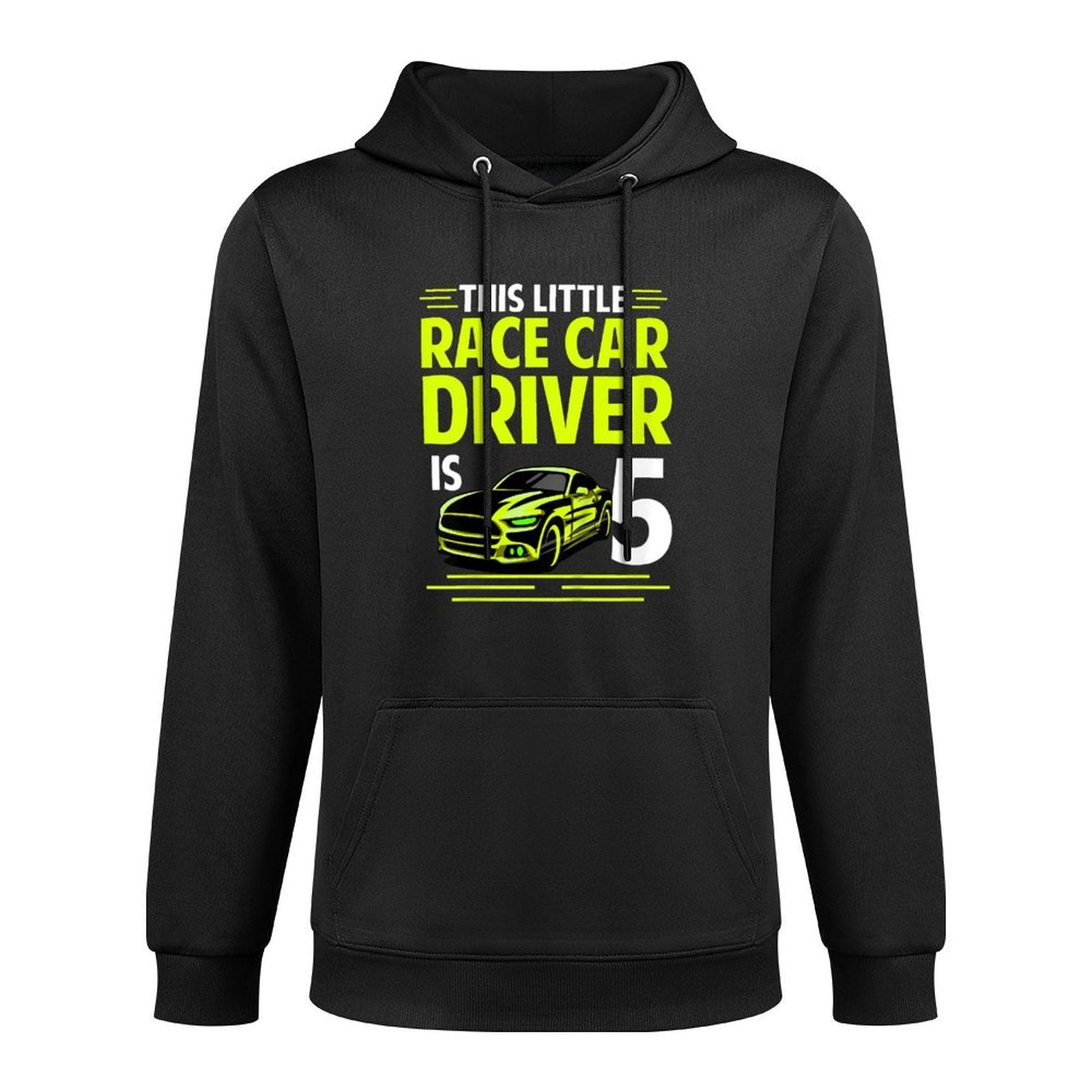 Kids Race Car 5 Years Old Birthday Kid Racing Car 5th B-Day Kangaroo Pocket Hoodie