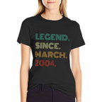 21 Years Old Legend Since March 2004 21st Birthday  Eco-friendly Material T-Shirt