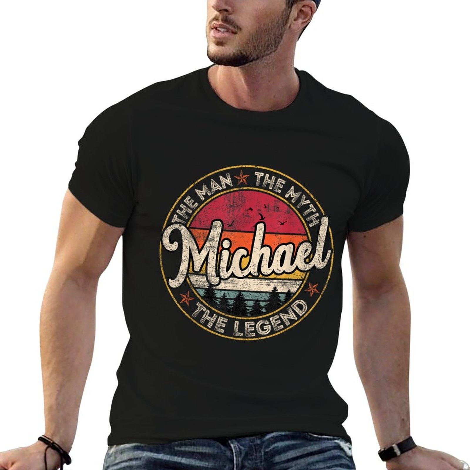Michael The Man The Myth The Legend Personalized Name  Stretchy T-Shirt