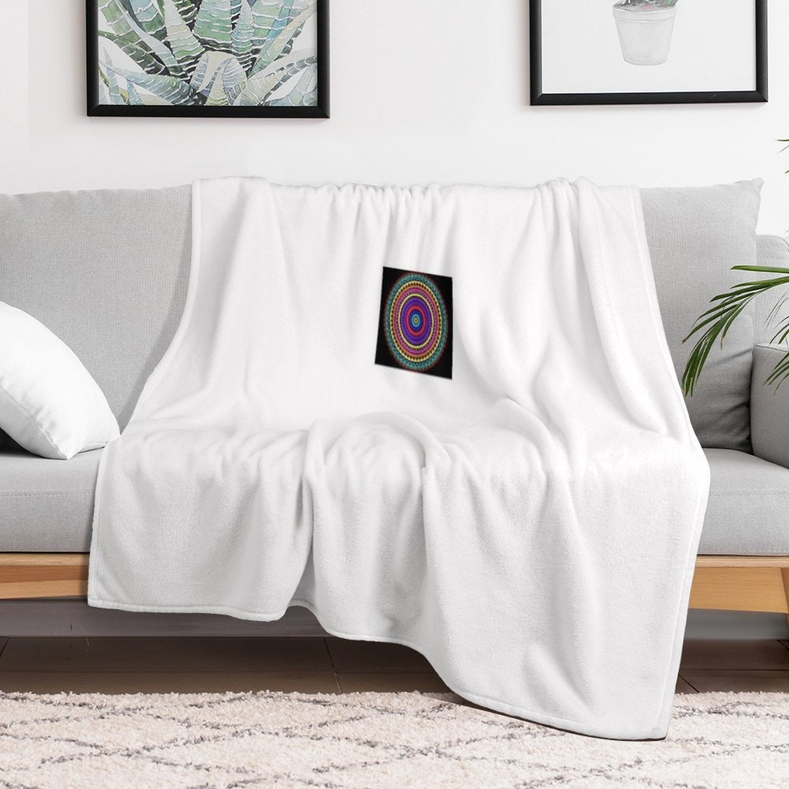 Queer Light Mandala  Radiant Rainbow Pride Art of Strength & Spirit Wrinkle-free Throw Blanket