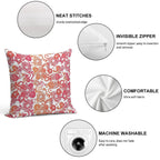 Orange And Red Paisley Pattern, Orange Paisley Floral Seamless Pattern, Orange Paisley Soft Fade-Resistant Throw Pillow