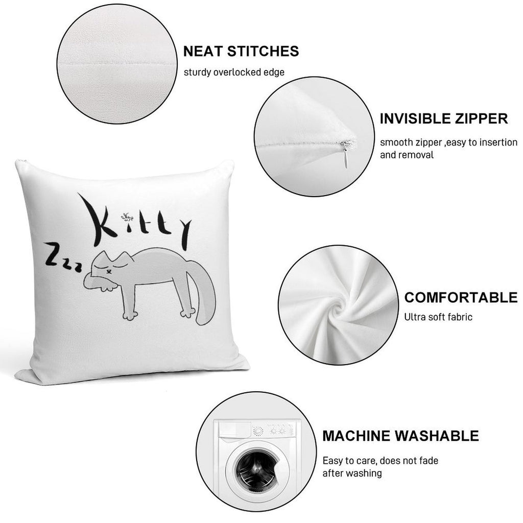 SIMONS Kitty CAT Taking A Nap Soft Reinforced Edging Throw Pillow