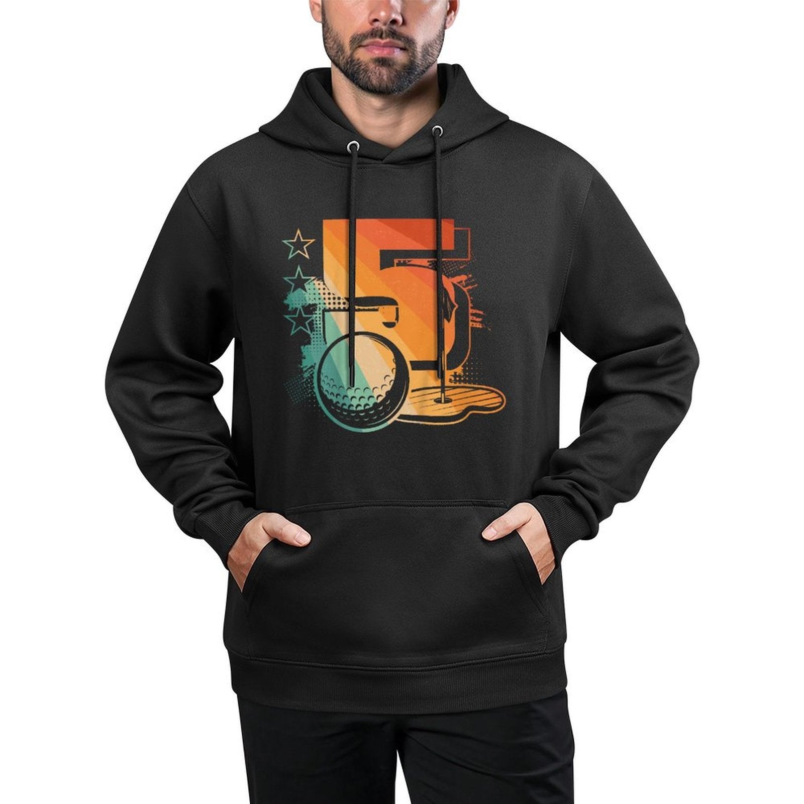 Kids 5th Birthday Boy Golf Player Golf 5 Years Old Versatile Streetwear Hoodie
