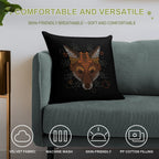 Fox Face Soft Hidden Zipper Throw Pillow