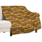 Yellow Bulldozer Velvety-soft Throw Blanket