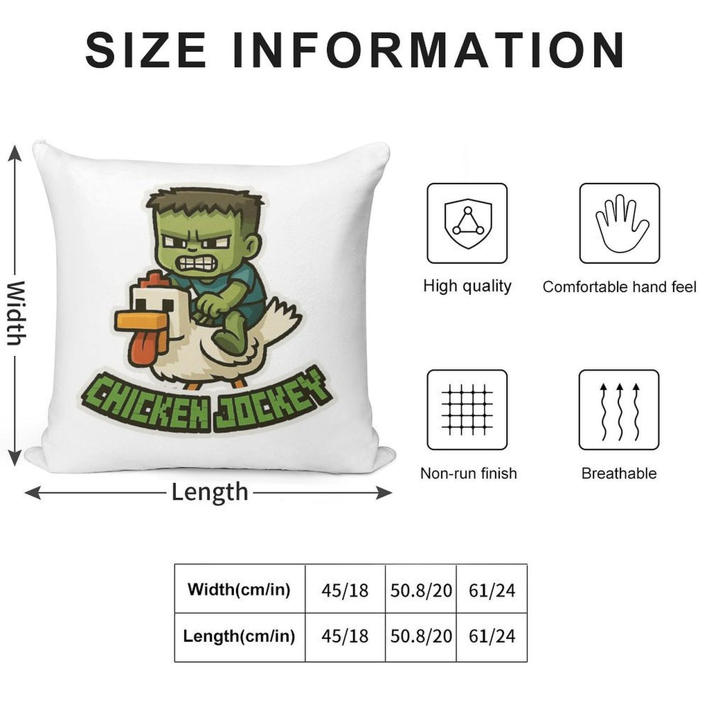 MINECRAFT CHICKEN JOCKEY Soft Gift Ready Throw Pillow