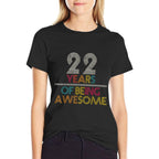 22 Years Of Being Awesome Gift 22 Years Old 22nd Birthday  Wrinkle-resistant T-Shirt