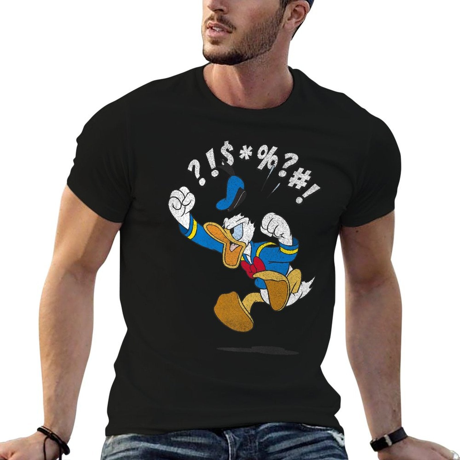 Disney Mickey And Friends Vintage Donald Duck Angry Jump Premium  Affordable Price T-Shirt