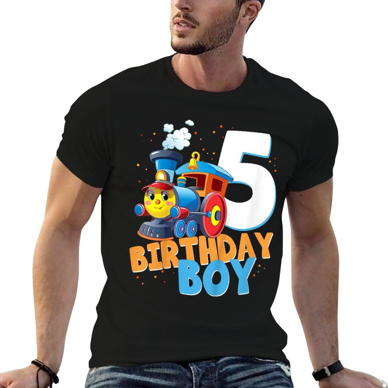 Kids 5th Birthday Train Boys Girls 5 Years Old I'm Five Gift  Eco-friendly Material T-Shirt