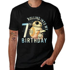 Star Wars BB-8 & D-O Rolling Into My 7th Birthday  Stretchy T-Shirt