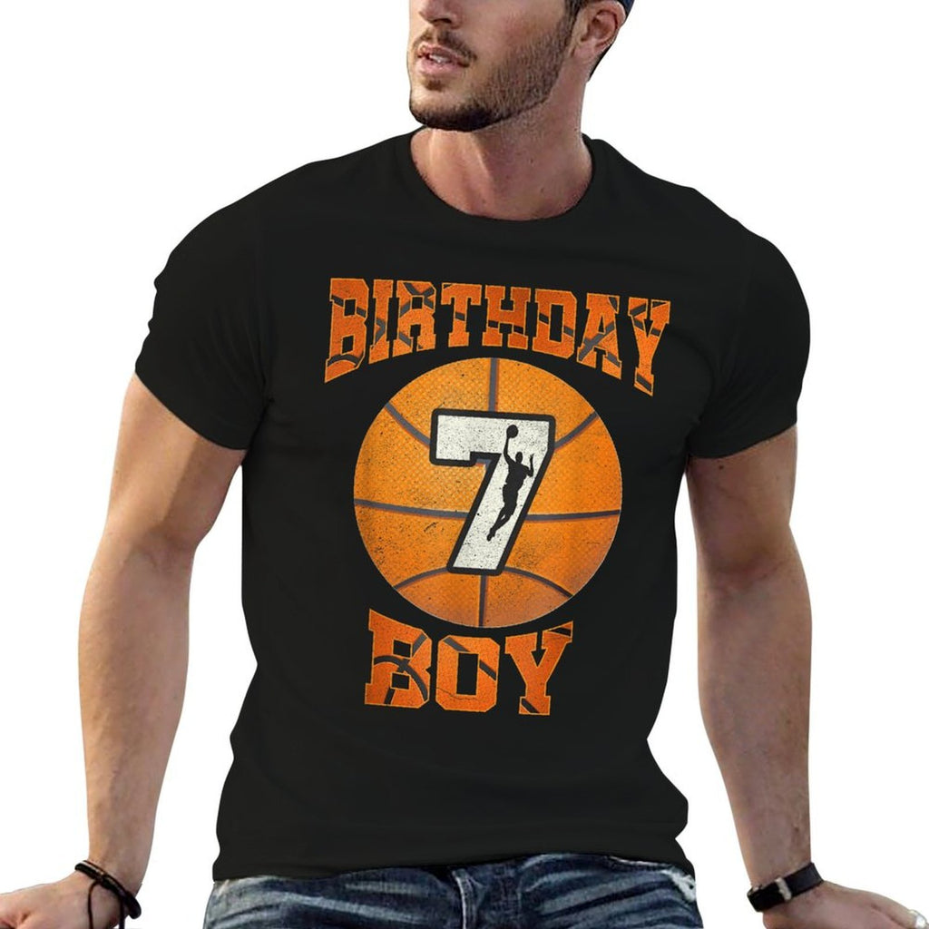 7th Birthday Outfit Boy Basketball Seven 7 Year Old Funny  Soft T-Shirt