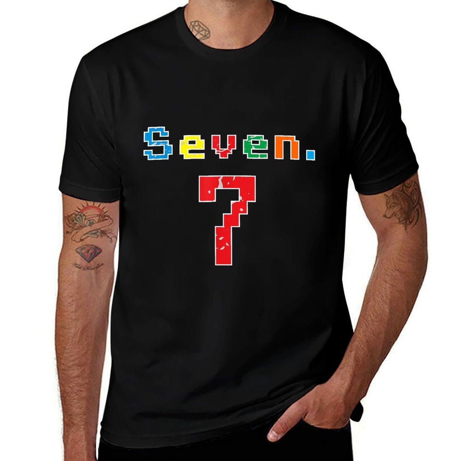 7th Birthday Boy Seven Year Old Number 7  Lightweight T-Shirt