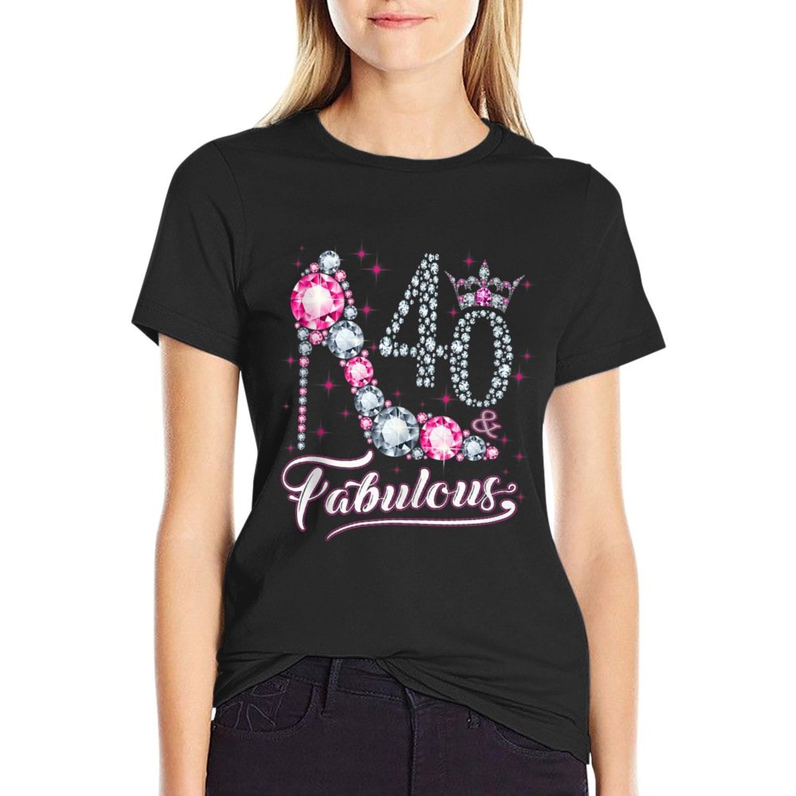 40 And & Fabulous 1980 40Th Birthday Gift For Womens  Fade-proof Color T-Shirt
