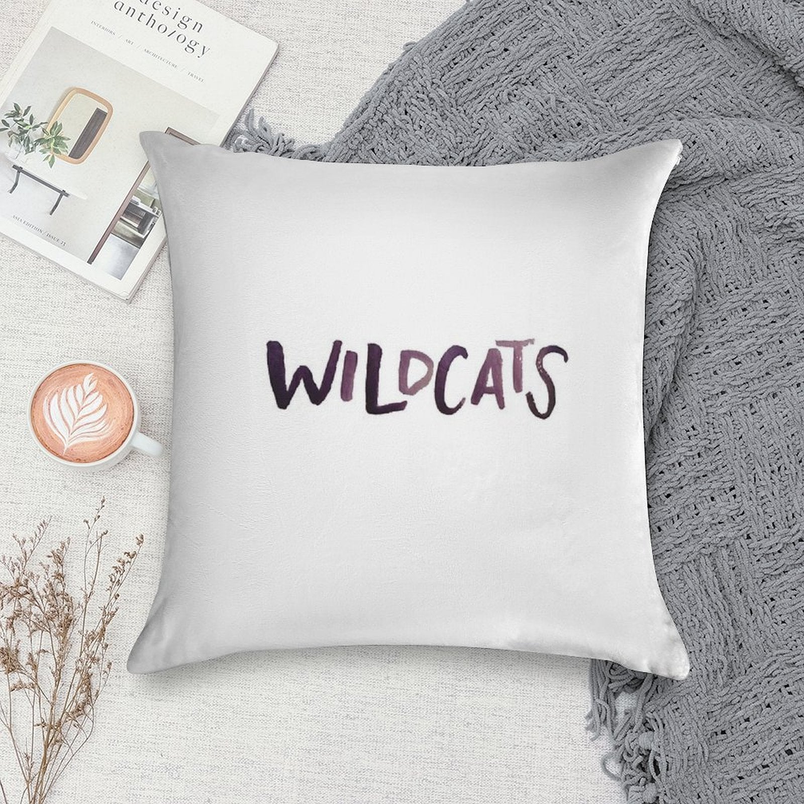 Wildcats Soft Hidden Zipper Throw Pillow