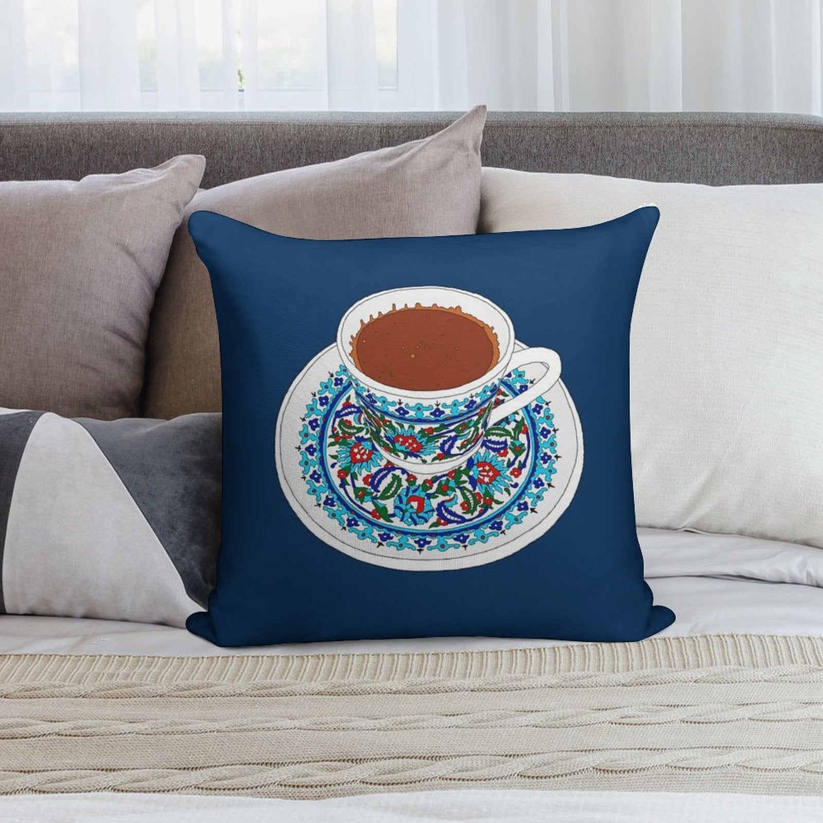 Turkish Coffee Soft Bedroom Essential Throw Pillow