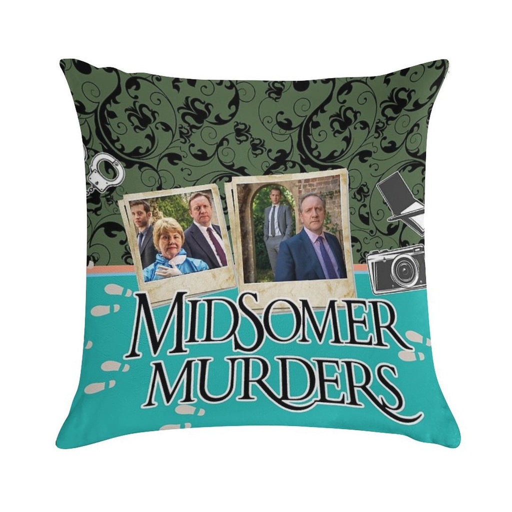 Midsomer Murders with Inspector Barnaby, Crime Series Soft Home Decor Throw Pillow