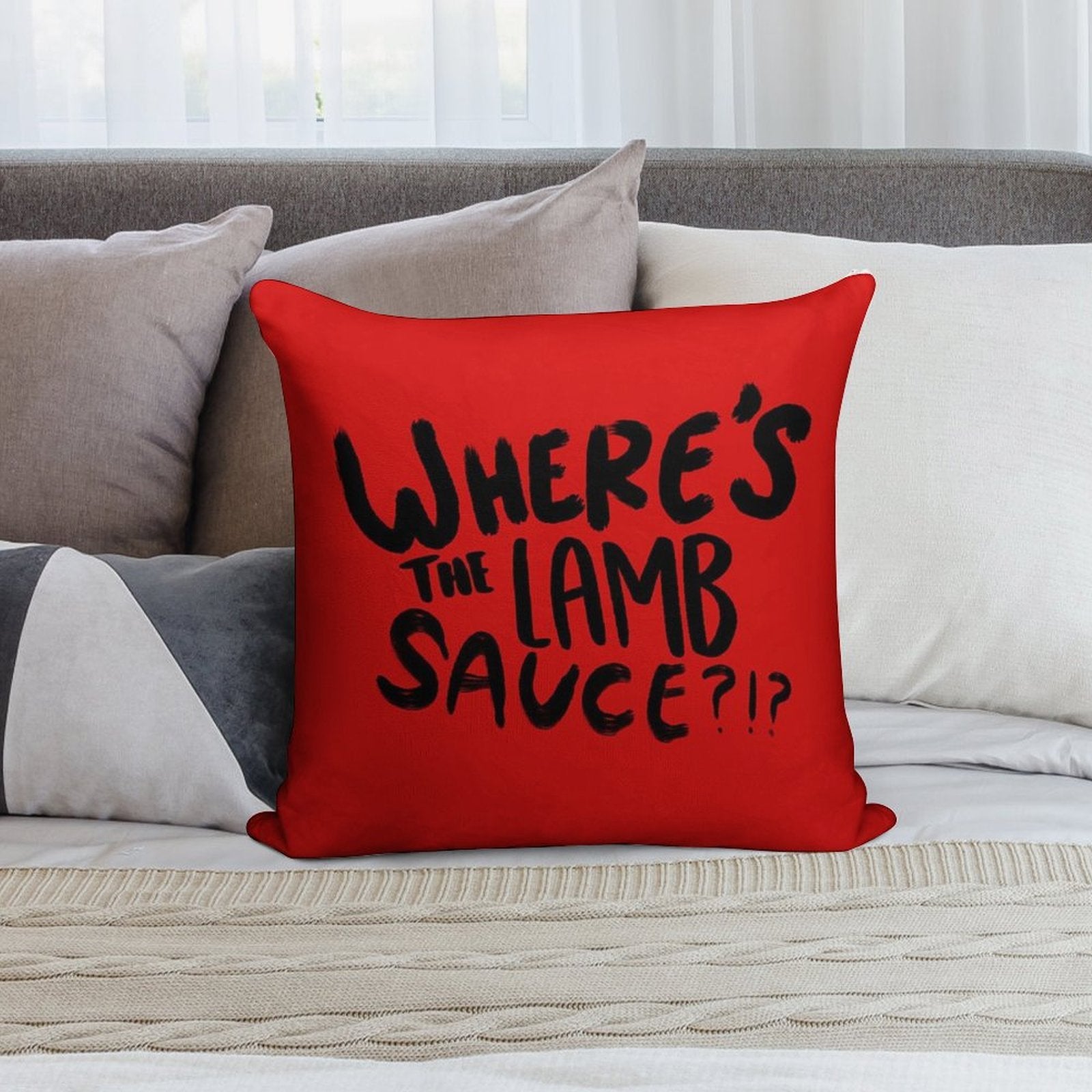 Where's The Lamb Sauce -Chef Meme Soft Skin-Friendly Throw Pillow
