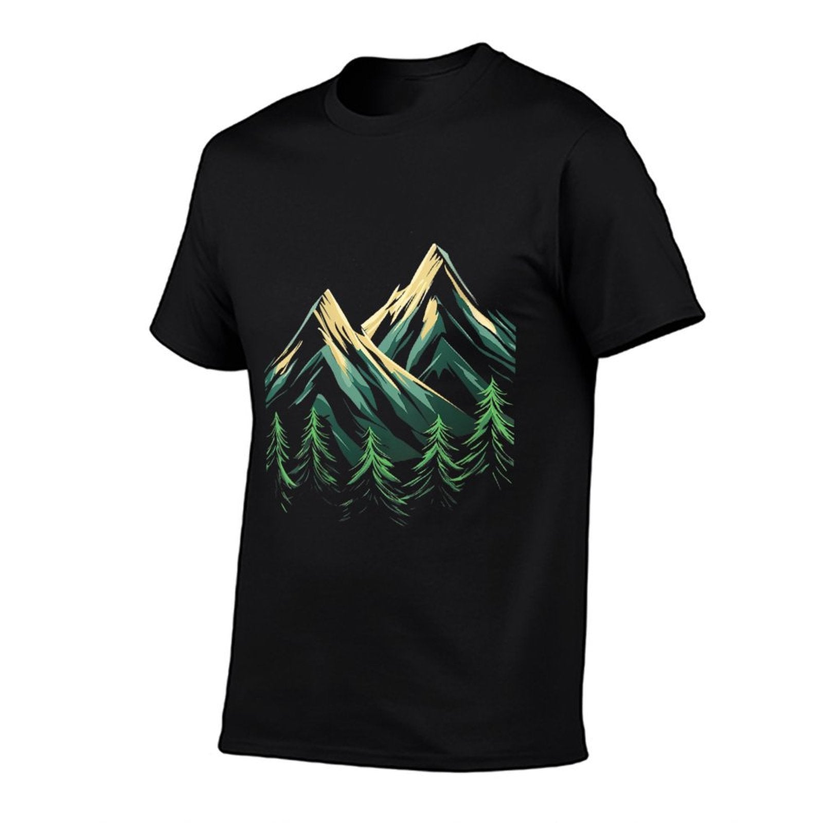Womens Vector Mountain Landscape  Cotton T-Shirt