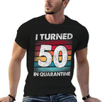 I Turned 50 In Quarantine 2020 50 Years Old 50th Birthday Premium  Heathered Texture T-Shirt