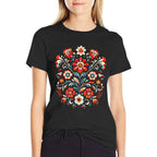 Traditional Floral Folk Art Balkan Art  Classic T-Shirt