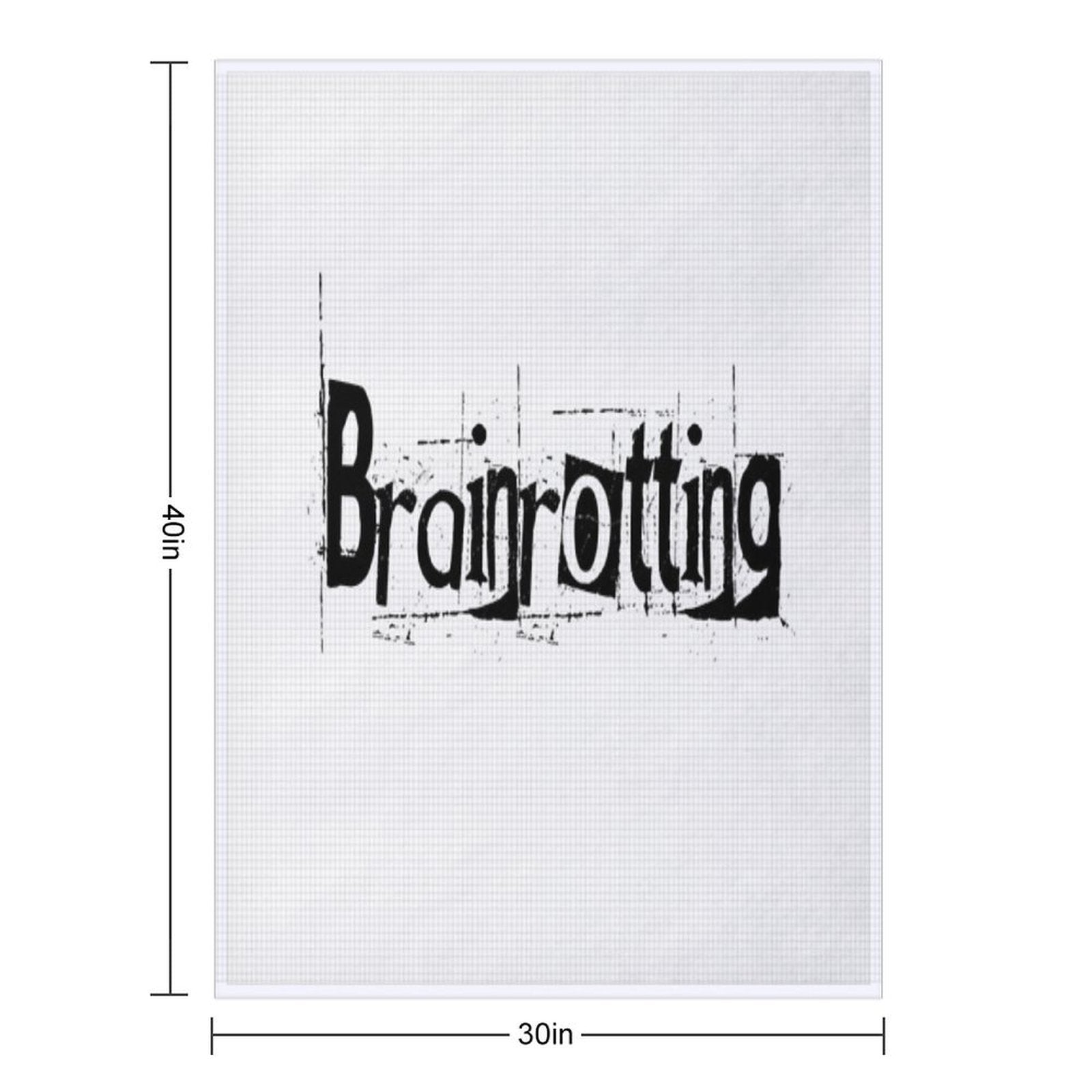 Brainrotting Funny Meme Print Anti-pilling Throw Blanket