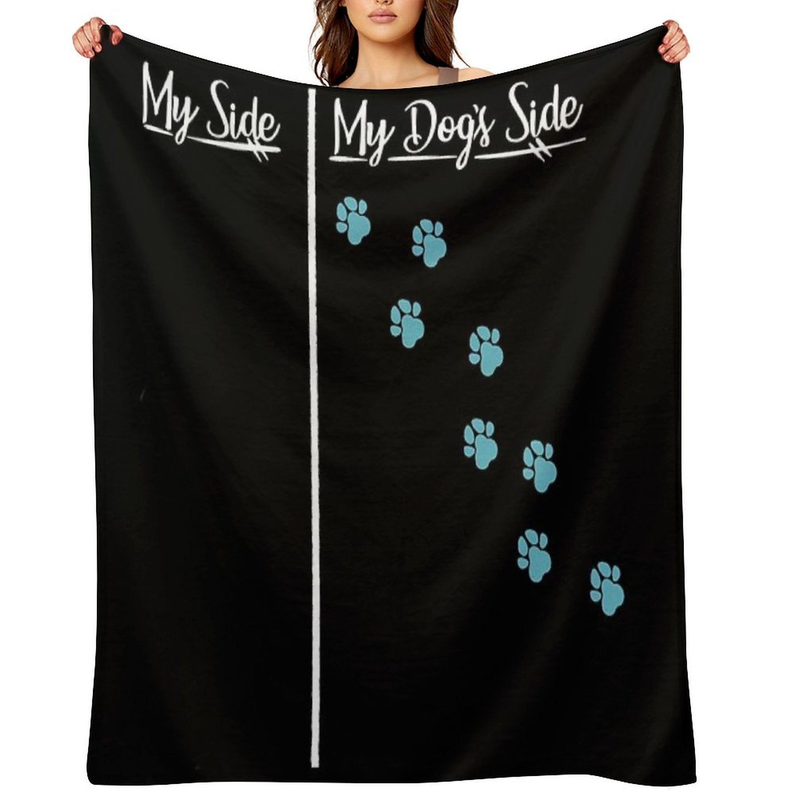 My Side Vs. My Dog's All-season Throw Blanket