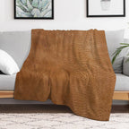 Light Brown Leather Design Velvety-soft Throw Blanket