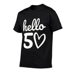 50 Year Birthday Hello 50 Years 50th Birthday Premium  Polyester Blend T-Shirt