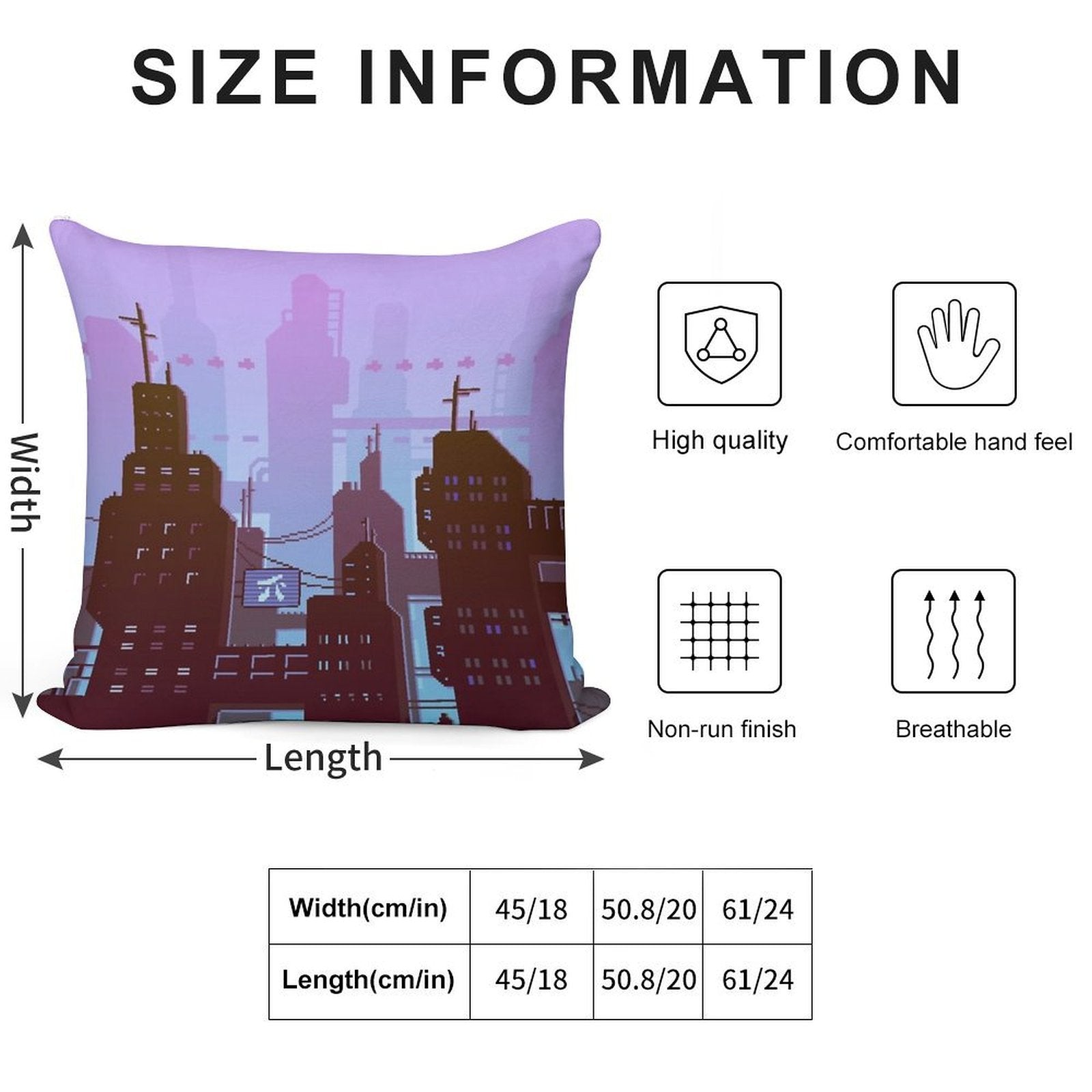 Future Night Skyline Soft Ultra-Soft Texture Throw Pillow
