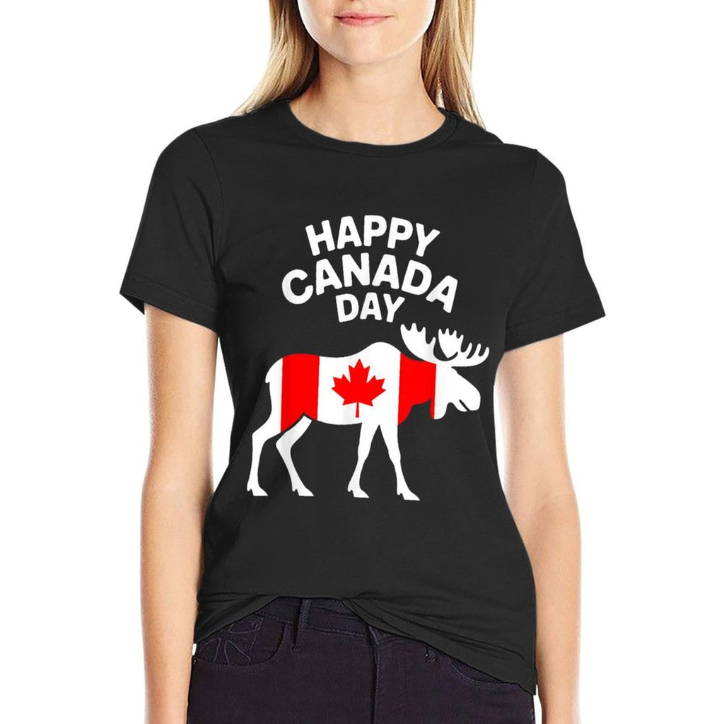 Canada Day Maple Leaf Kids Youth Toddler Boy Girl Moose  Moisture-wicking T-Shirt