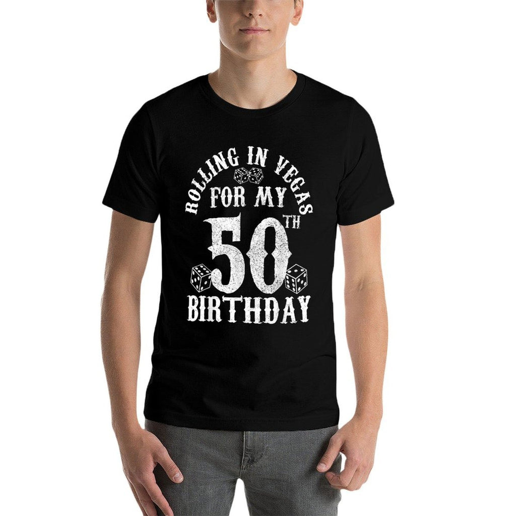 50th Birthday Las Vegas Trip Rolling Dice Gambling Gift  Vintage-inspired T-Shirt