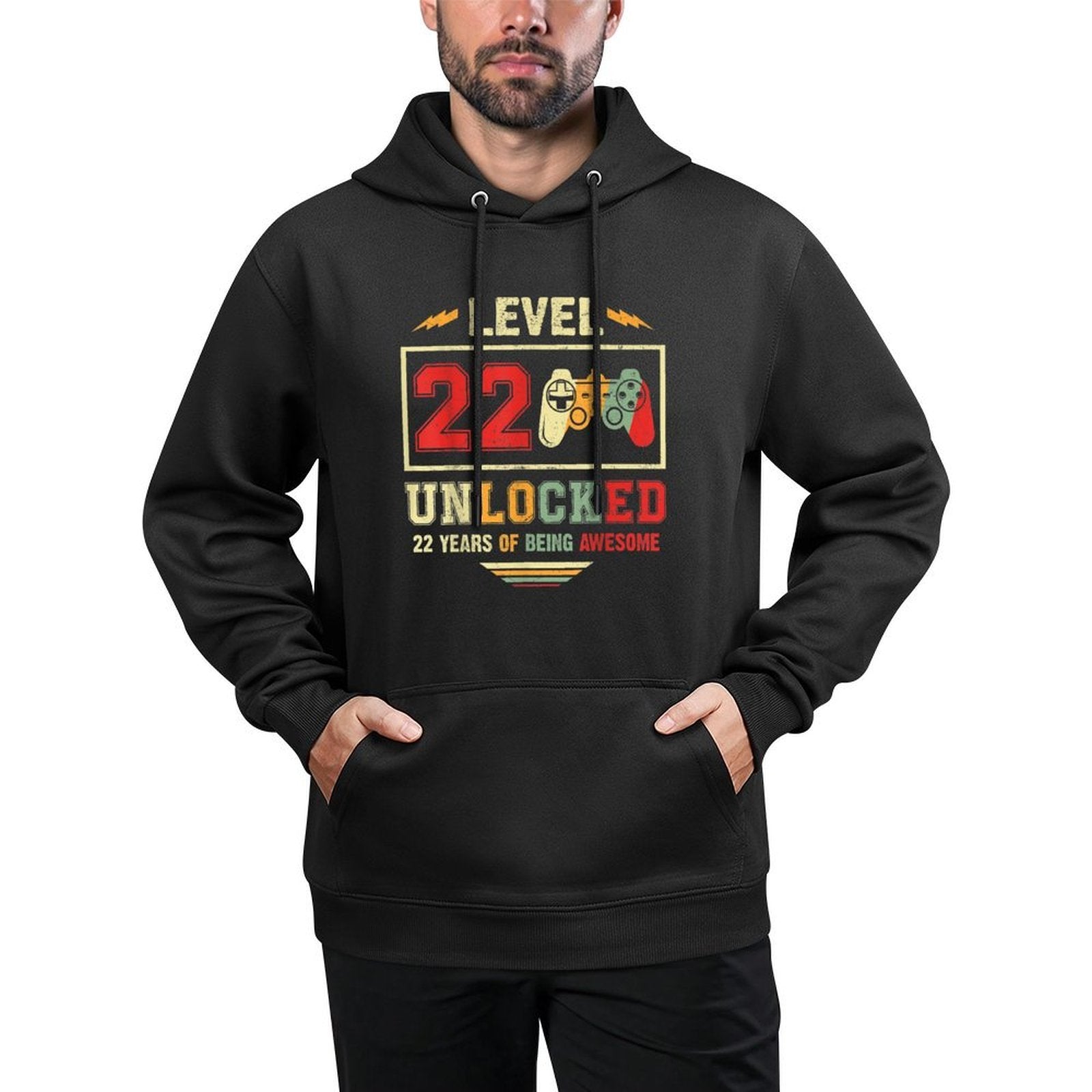 Level 22 Unlocked 22 Years of Being Awesome 22nd Birthday Casual Wear Hoodie