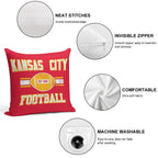 Kansas City Football Soft Fade-Resistant Throw Pillow