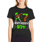 Birthday Boy Its My 7th Birthday Pixel Dabbing 7 Year Old  Affordable Price T-Shirt