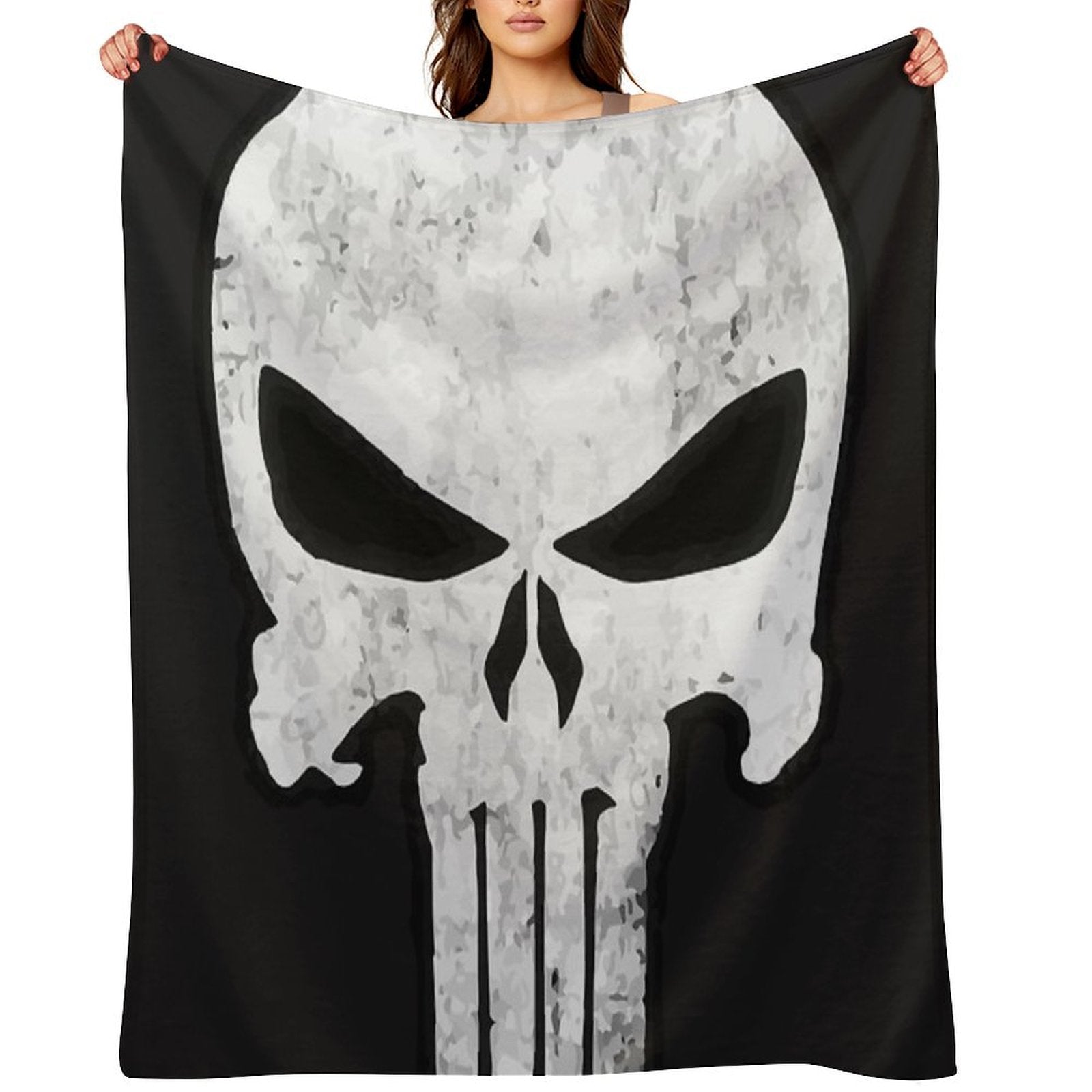 COMIC SKULL Machine-washable Throw Blanket
