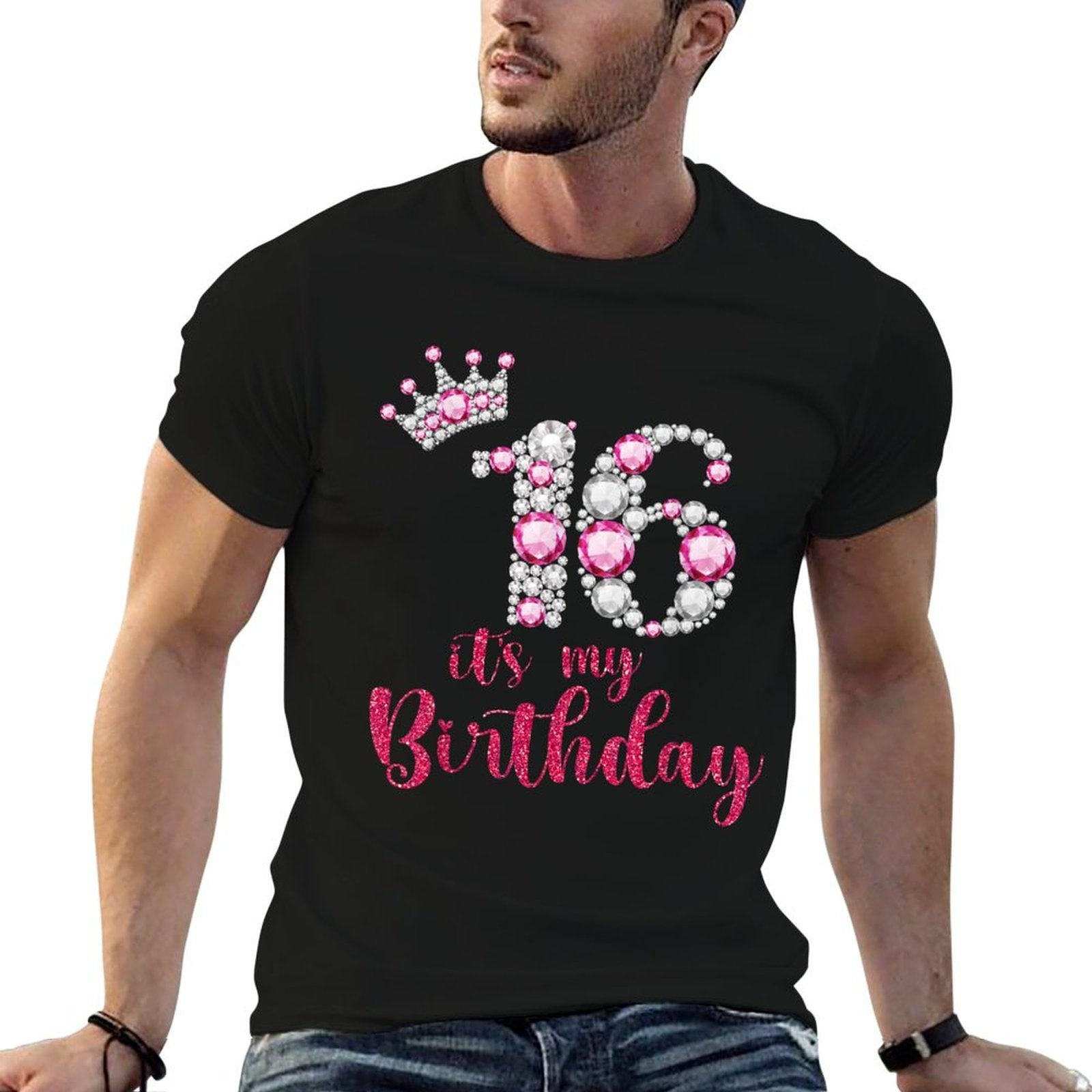 16 It's My Birthday 16th Birthday 16 Years Old Bday  High-quality Stitching T-Shirt