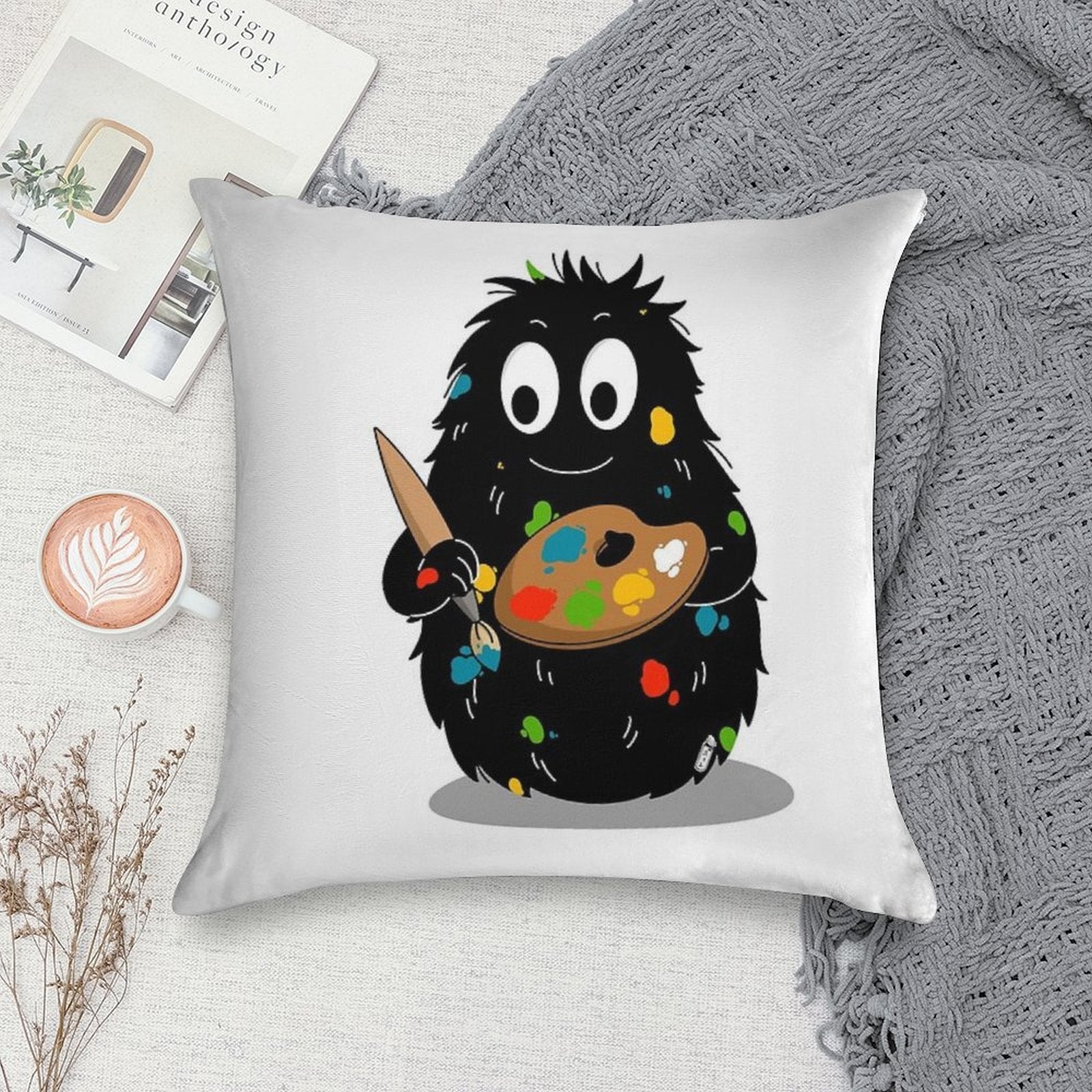 Barbouille - Barbapapa Soft Easy Maintenance Throw Pillow