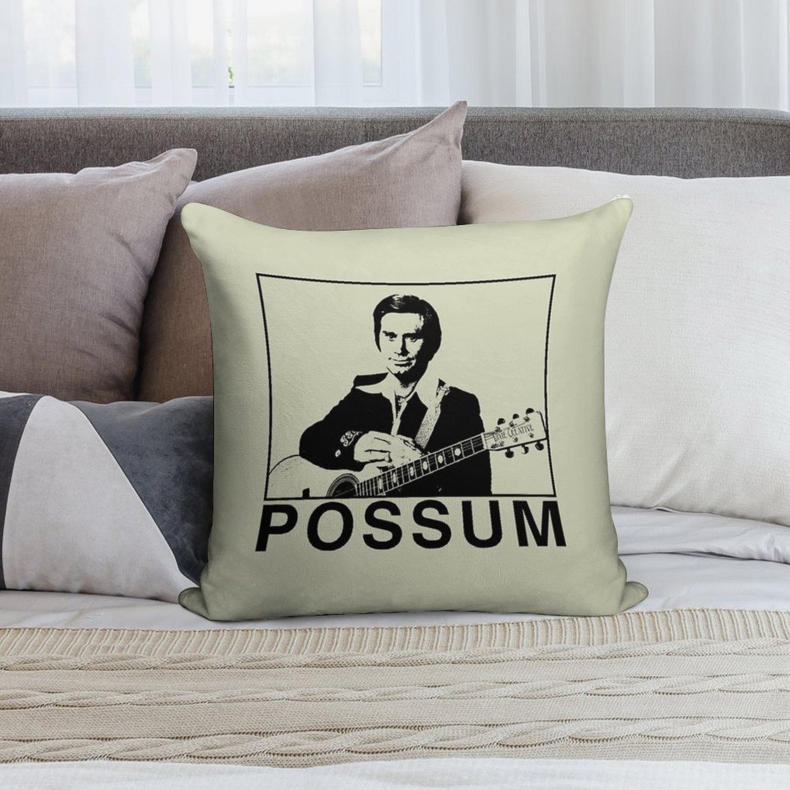 Vintage The Possum George Jones Soft Skin-Friendly Throw Pillow