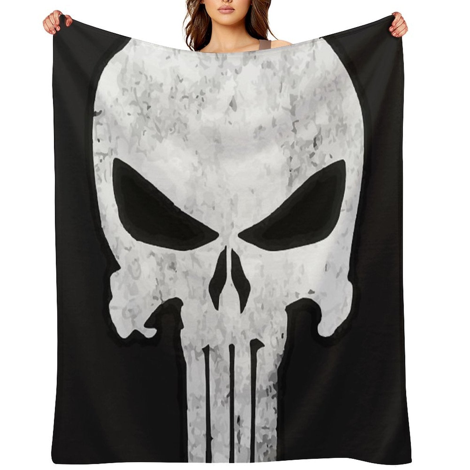 COMIC SKULL Machine-washable Throw Blanket