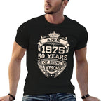 April 1975 50 Years Of Being Awesome 50th Birthday  Cotton T-Shirt