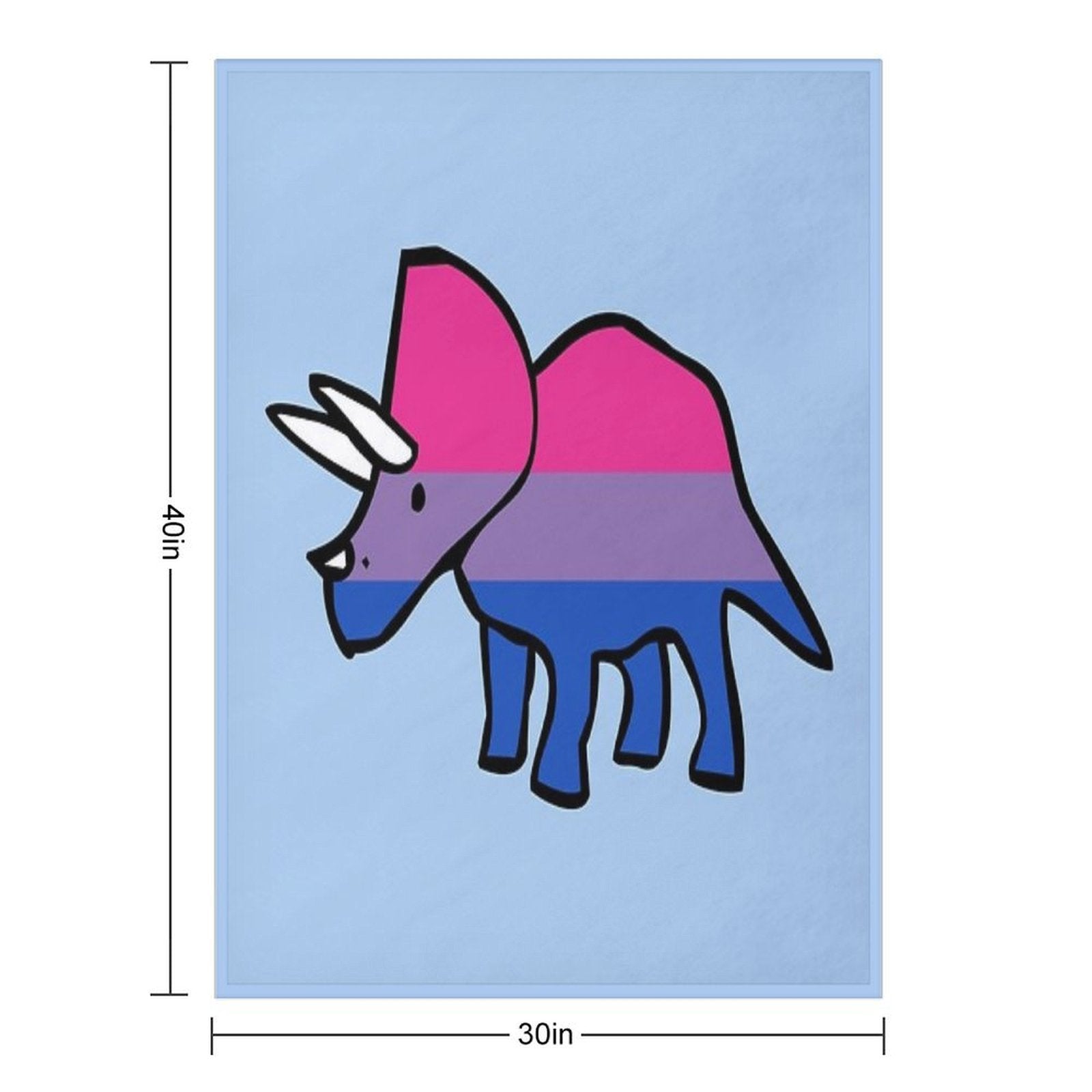 Biceratops (Bisexual Triceratops) Plush Throw Blanket