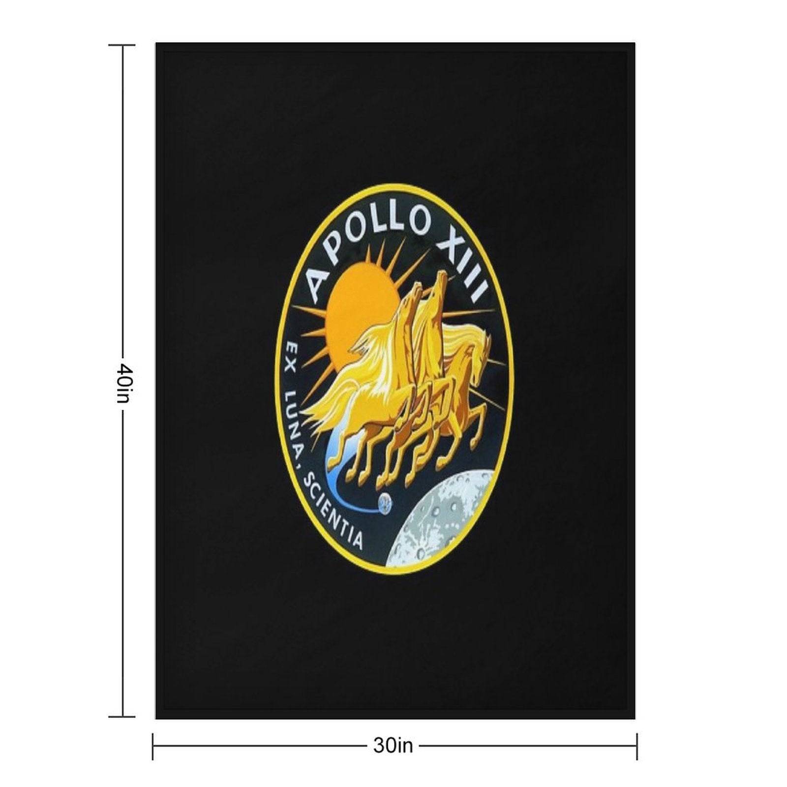 Apollo 13 Mission Patch Plush Throw Blanket