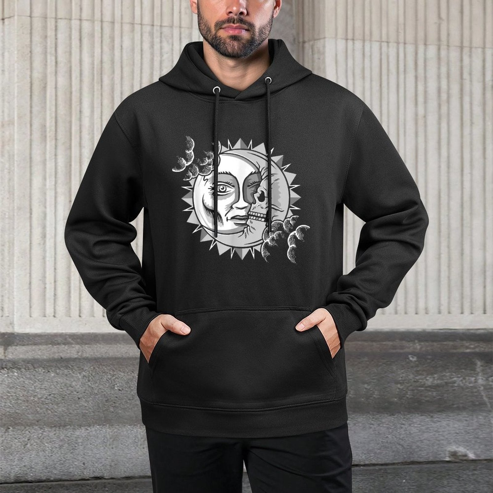Tarot Astrology Sun Face And Skull Moon Mandala Pilling-Resistant Hoodie