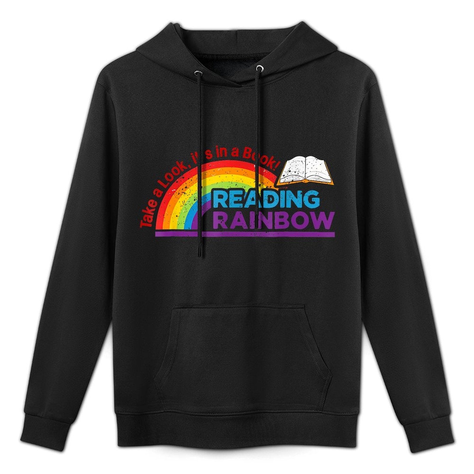 Take A Look Its In A Book Reading Book Vintage Rainbow Colorfast Hoodie