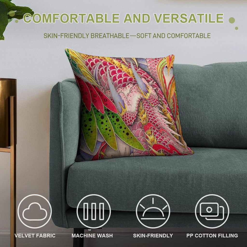 Phoenix And Dragon Soft Style Accent Throw Pillow